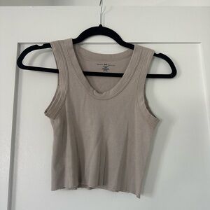 Brandy Melville Tan Ribbed Tank Top